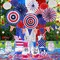 July 4th Patriotic Party Decoration Set, Fourth of July Red White Blue Paper Fans, USA American Flag Pennant, PomPomPoms Flower, Foil Tassel Curtains, Star Ribbon, Independence Day Party Supplies
